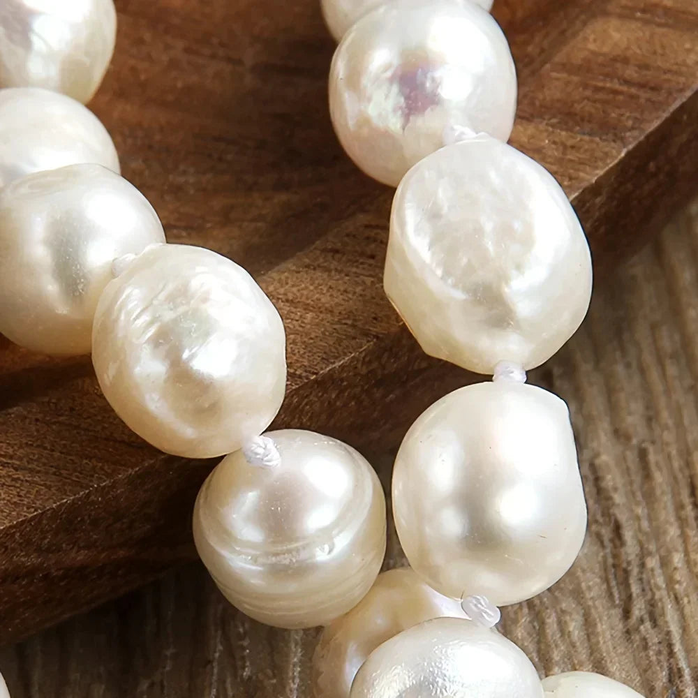 Long Baroque Pearl-Style Strand Necklace