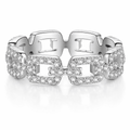Iced Moissanite Link Ring